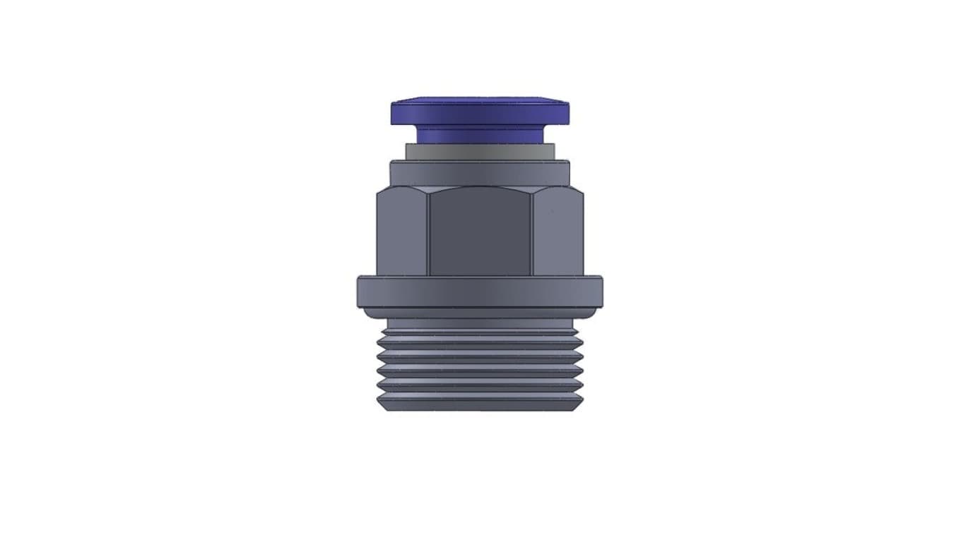 Złączka wtykowa prosta z gwintem metrycznym do węża fi 12 mm, M22x1,5 GZ, mosiądz niklowany