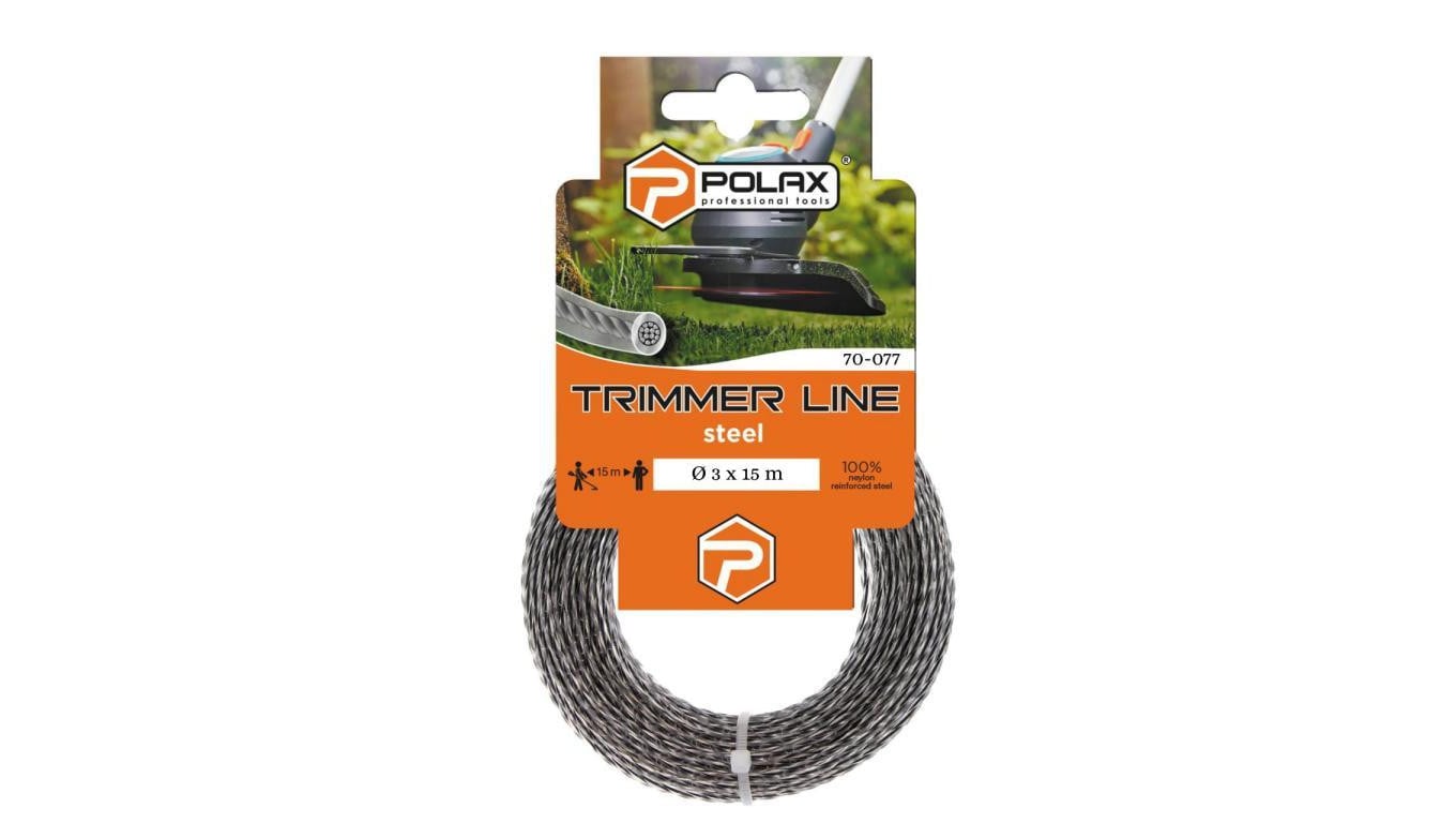 Żyłka tnąca Koło z linką stalową 3 mm Polax 15 m (70-077)