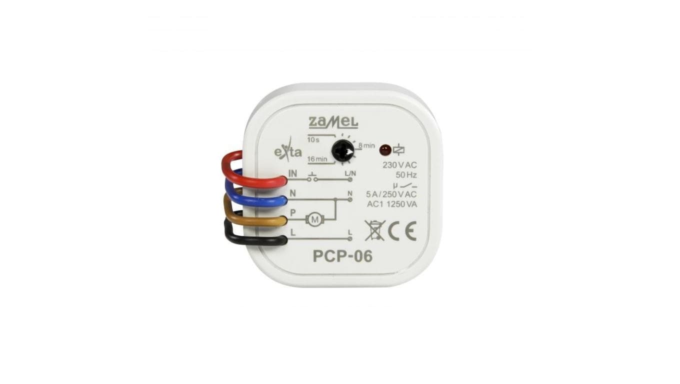 przekaźnik czasowy do sterowania wentylatorem, dopuszkowy, 5A, 230V AC PCP-06