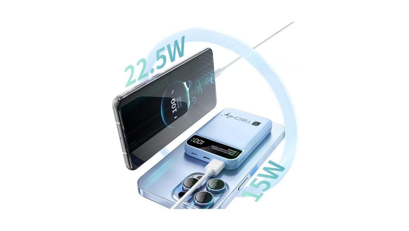 zasilacz powerbank 10 00MAh magnetyczny bezprzewodowy USB-C