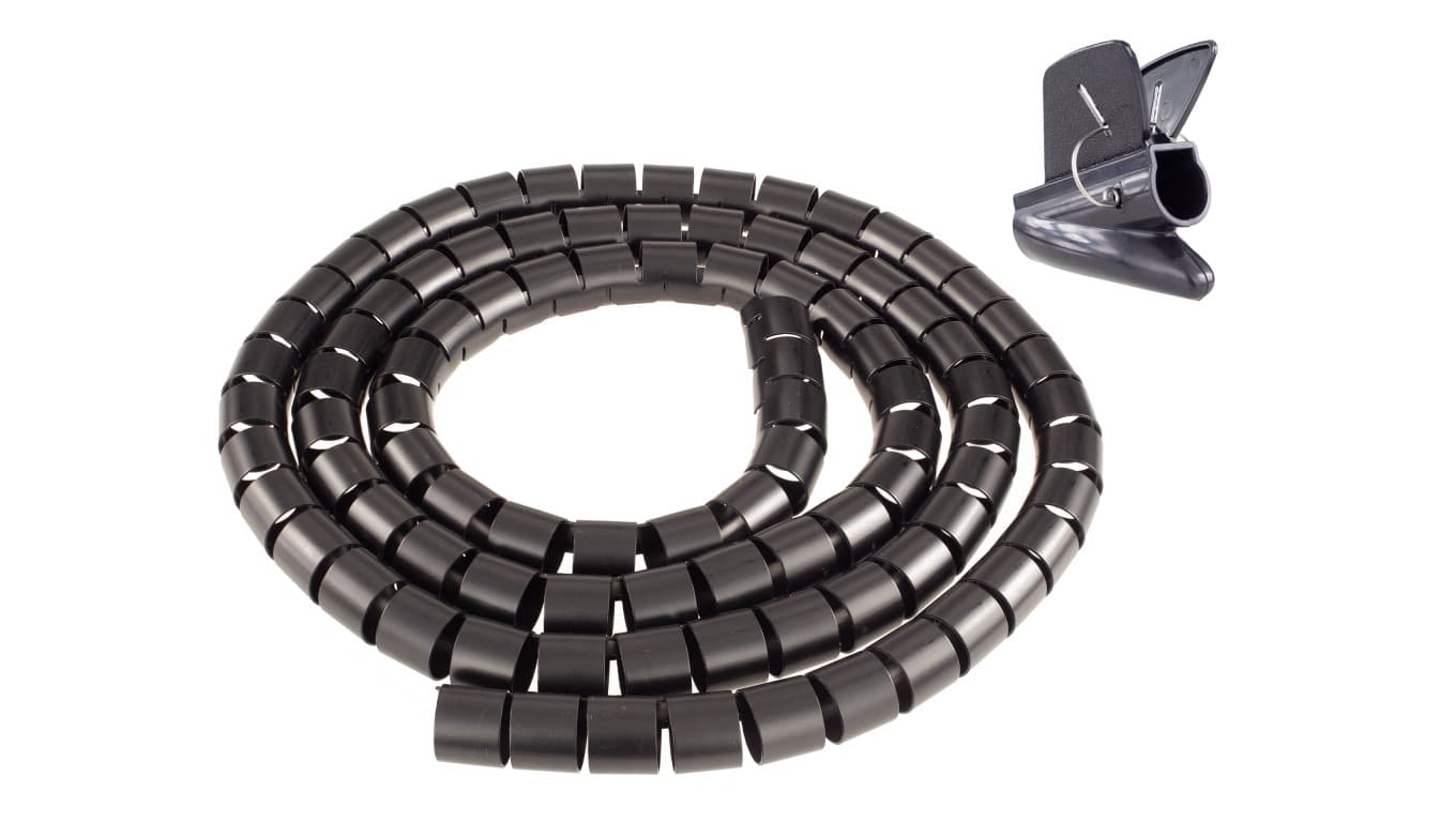 Elastyczny organizer biurkowy do kabli 30mm czarny 2m NEKU