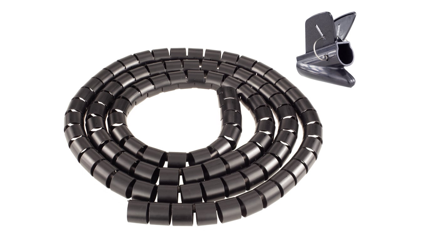 Elastyczny organizer biurkowy do kabli 30mm czarny 2m NEKU