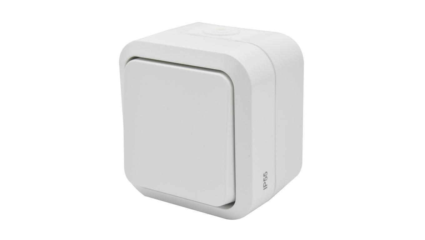 Łącznik uniwersalny pojedynczy natynkowy Aqua Pro IP55 biały 60220