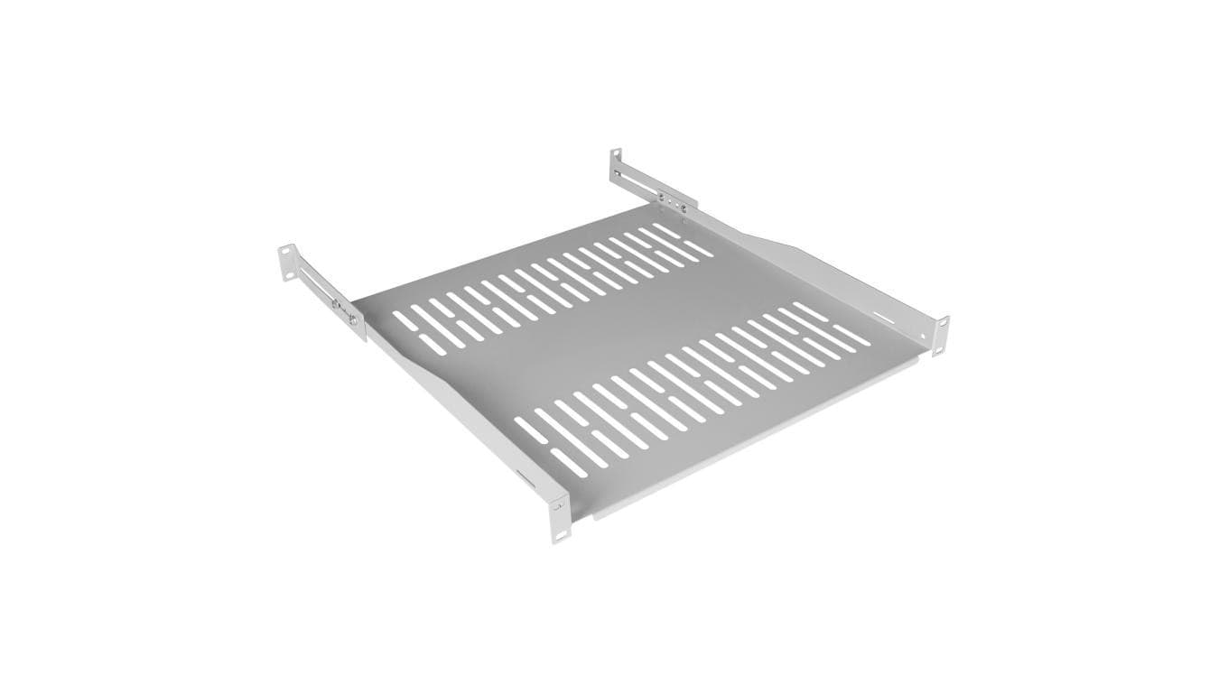 Półka regulowana do szafy RACK 19 1U 250mm (350mm) szara NEKU