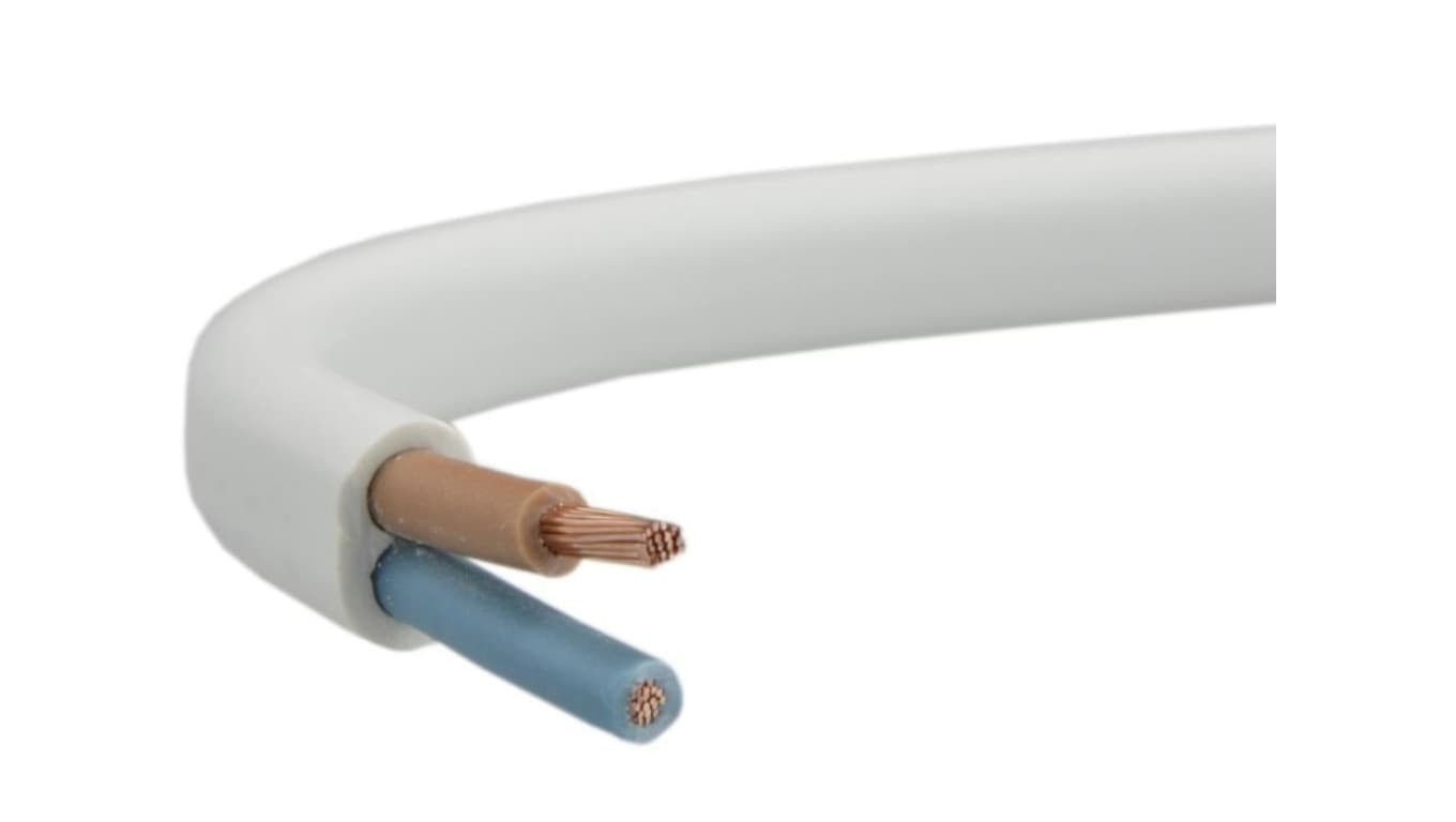 Przewód prądowy H03VVH2-F / OMYp 300V 2x0,75 płaski biały linka Elektrokabel /500m/