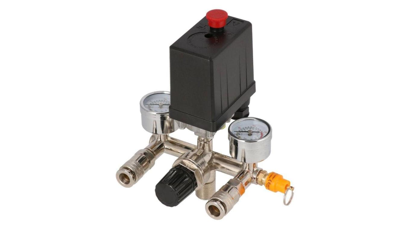 REDUKTOR+WŁĄCZNIK CIŚNIENIOWY+2 ZŁĄCZA 230V 10 BAR