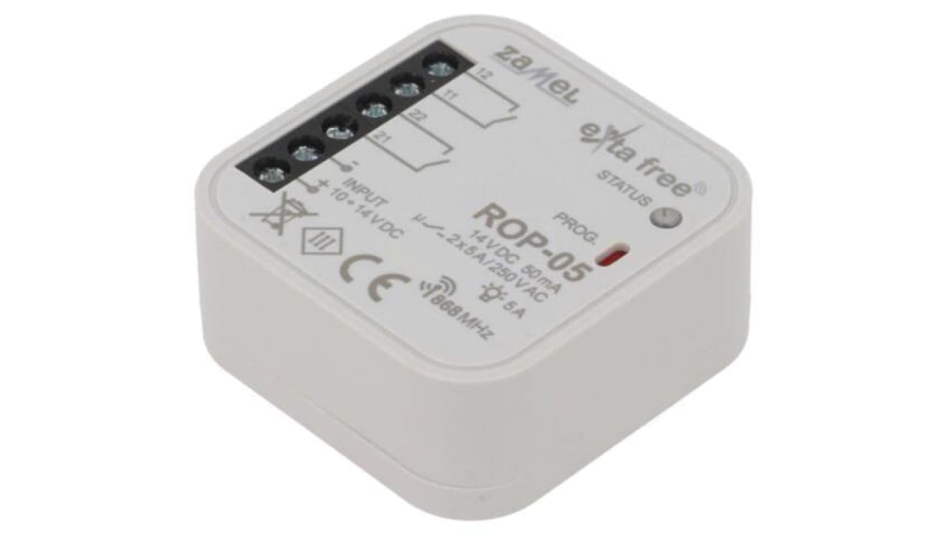 ROP-05 Odbiornik, dopuszkowy, 10÷14VDC, NO x2, IP20, -10÷55C
