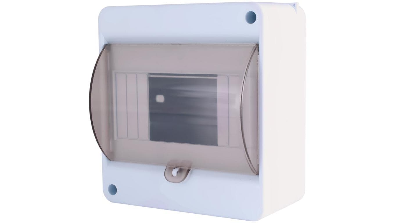 Rozdzielnica natynkowa S-6 (N+PE) 1x6 moduły IP40 130x140x67mm drzwi transparentne dymne INCOBEX
