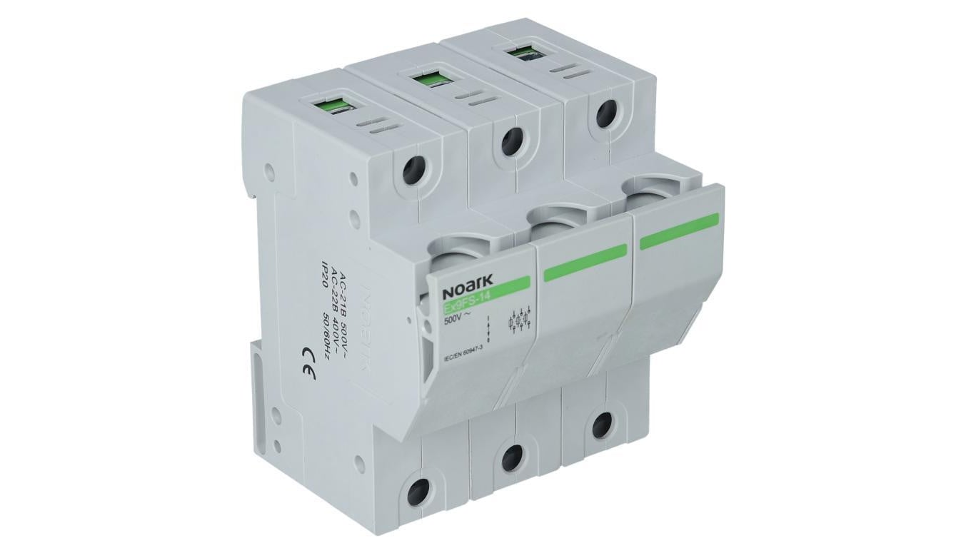 Rozłącznik Podstawa bezpiecznikowa 63A 3-biegunowa 3P (500V AC) 2-modułowa na wkładki 14x51mm NOARK