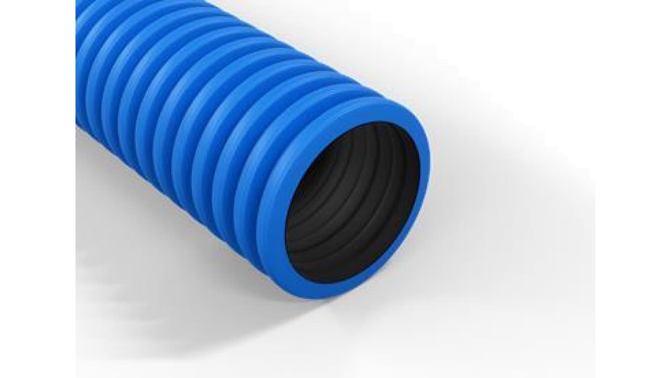 Rura karbowana w kręgach dwuwarstwowa ziemna średnica 32mm QRK 32/50 FLEX NIEBIESKA 450N FI32/25 450N/5CM