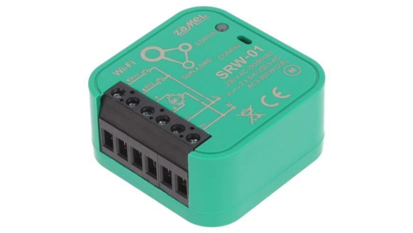 SRW-01 Sterownik rolet, dopuszkowy, 230VAC, IP20, -10÷55C, Output: 2
