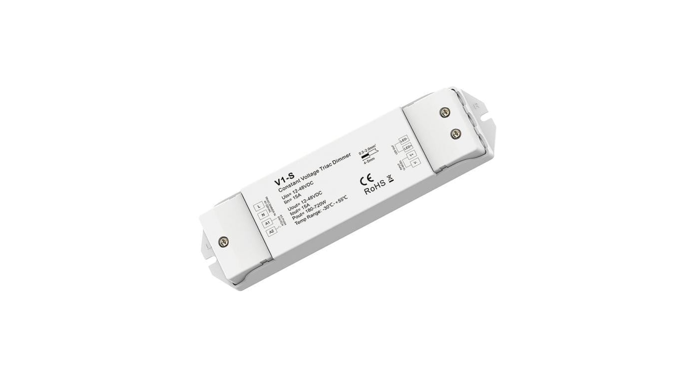 Ściemniacz LED - Mono Skydance - 12-48V DC 1x15A – sterowanie triakiem 230V - V1-S