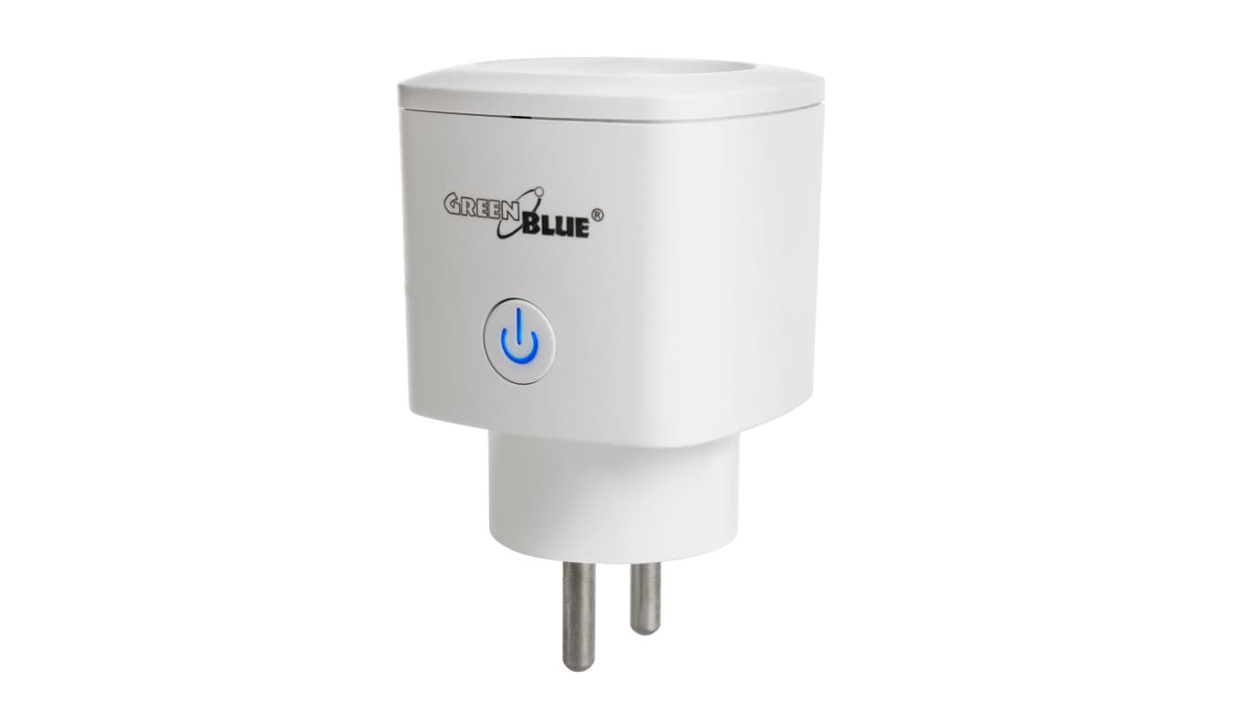 Zdalnie sterowane gniazdko WiFi GreenBlue, Android/iOS/Alexa/Google Home, zuż. energii, timer, max 3680W, typ E, GB720 E