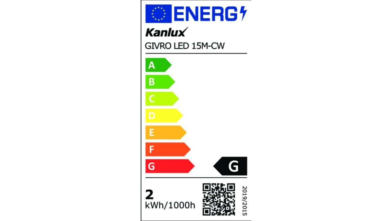 Wąż świetlny 210 DC GIVRO LED 15M-CW 2W/M 120lm/m 6500K IP65 rolka 15mb Odporność UV zasilanie przelotowe 38578
