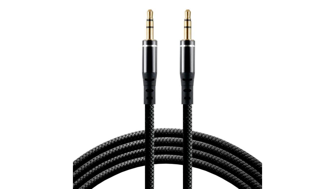 Kabel przewód silikonowy audio AUX wtyk - wtyk mini jack 3.5 mm stereo 100cm everActive CBS-1JB czarny