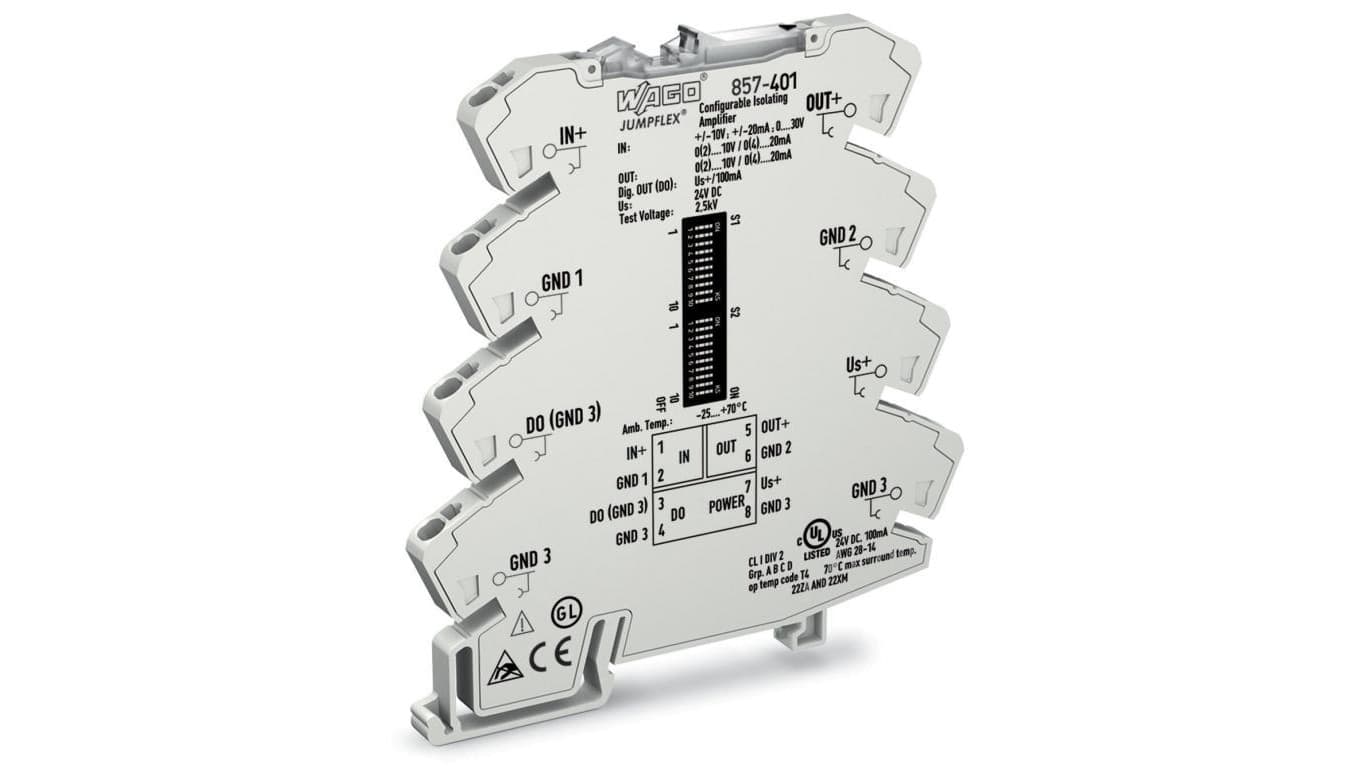 Przetwornik separacyjny JUMPFLEX ze wzmocnieniem 857-401