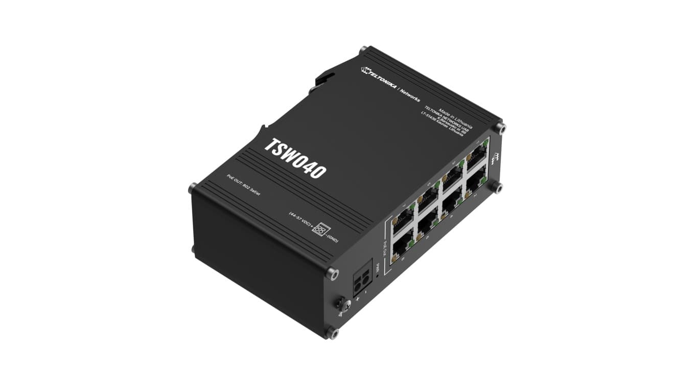 Switch 8x RJ45 100Mb/s PoE, 240W, IP30 Teltonika TSW040