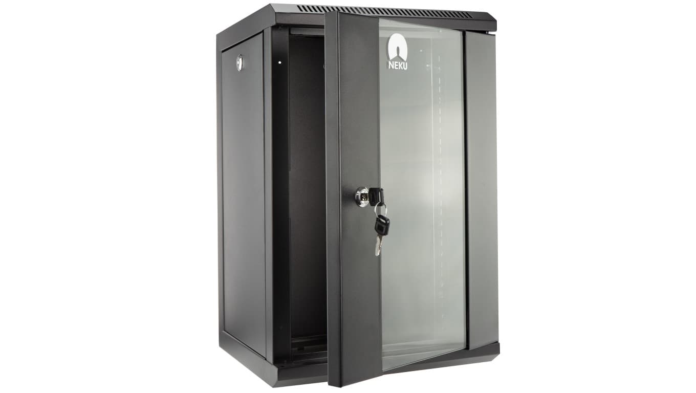 Szafa wisząca RACK 10 cali 9U 300mm czarna NEKU TS