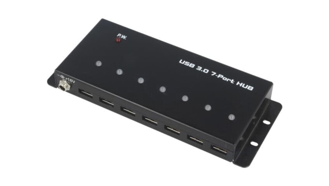 UA0318 Hub USB, DC, USB A gniazdo x7, USB B gniazdo, Ilość portów: 7