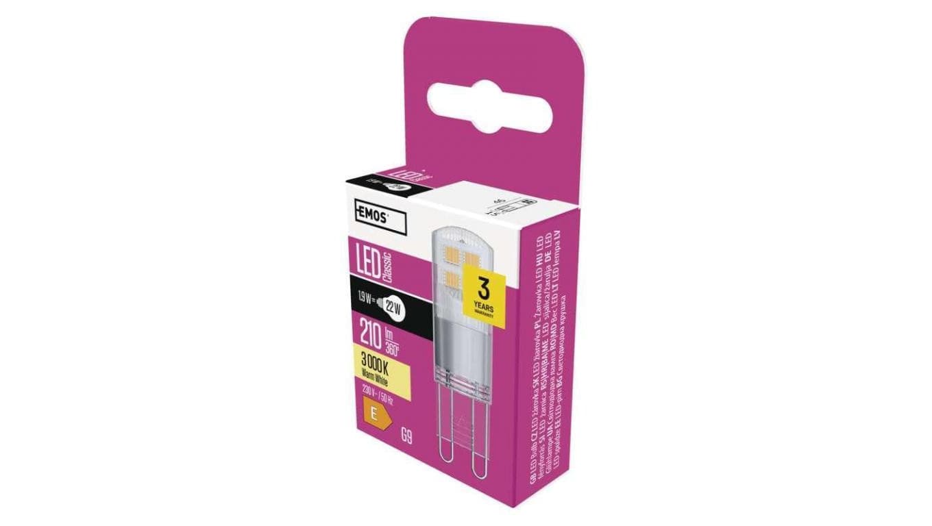 Żarówka LED Classic JC 1,9W G9 ciepła biel EMOS ZQ9526