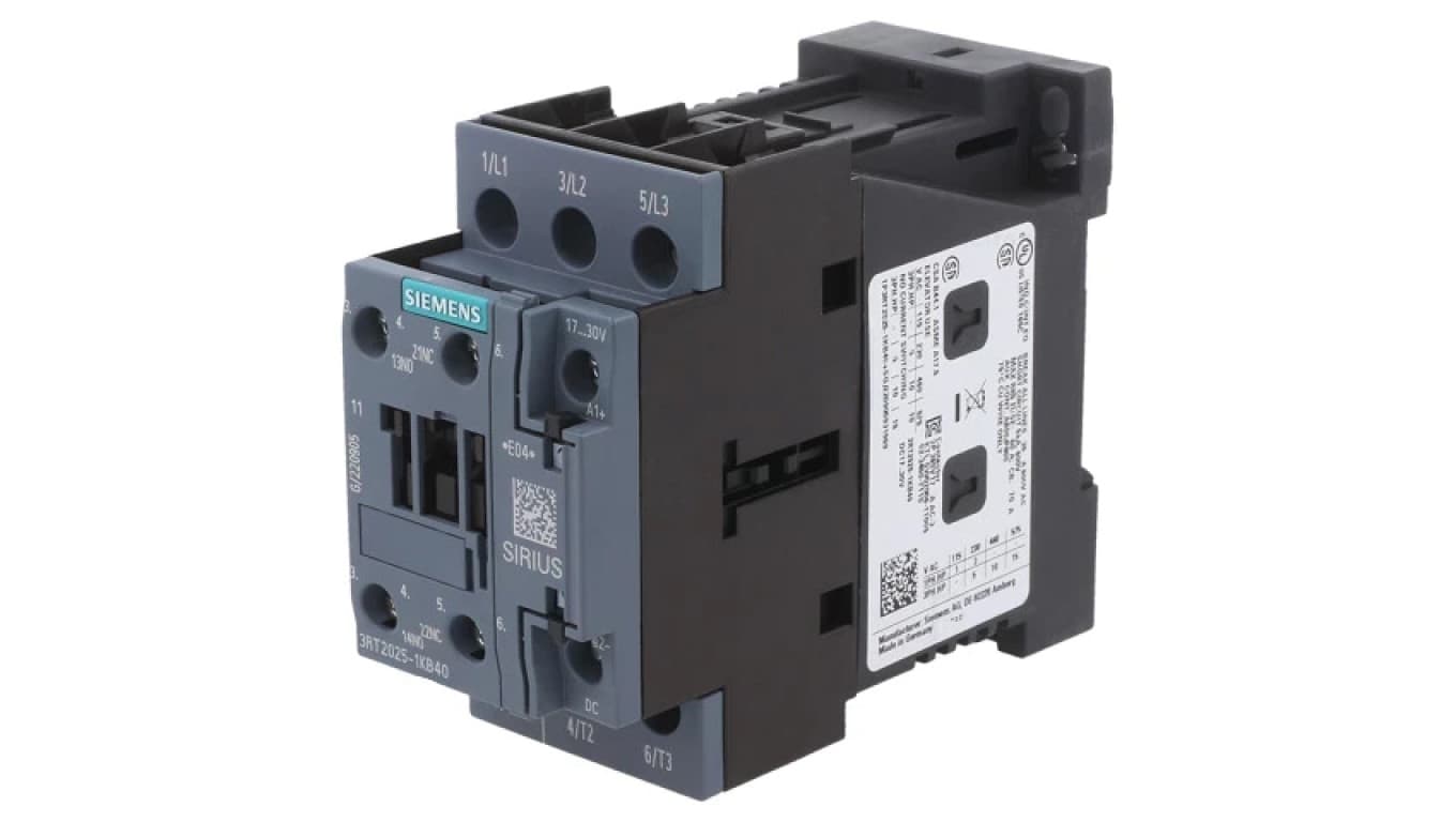 Stycznik 3-biegunowy NO x3 Styki pomocnicze: NO + NC 24VDC 3RT2025-1KB40