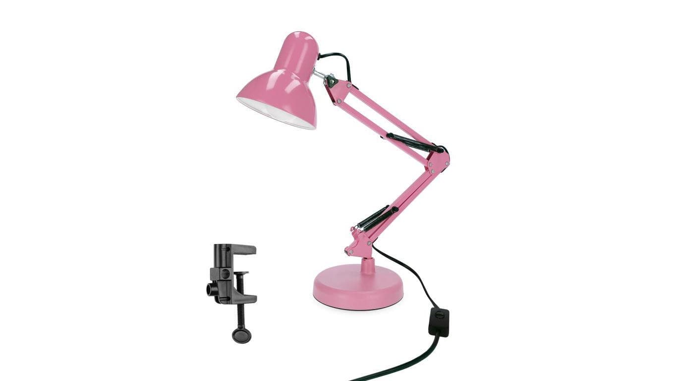 Lampka biurkowa różowa PIXI Pink E27 zestaw podstawa i klips EDO777366 EDO