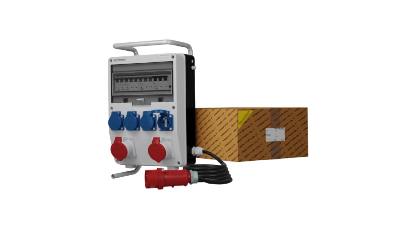 Rozdzielnica budowlana na stojaku z kablem TD-S/FI SKHU 2x16A 4x230V Doktorvolt 0175