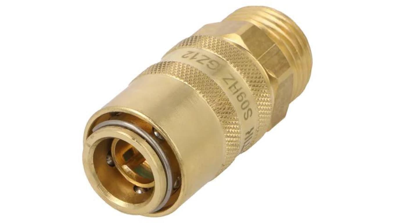 Szybkozłącze prosta,z zaworem max.15bar mosiądz D1: 23mm S09HZ GZ12