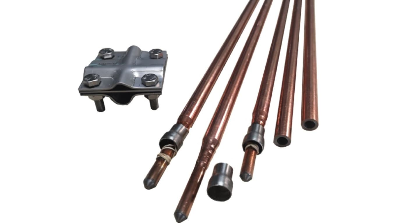 Uziom kompletny kuty pomiedziowany / miedziowany St/Cu powłoka 250um Cu 14,2 mm 3m