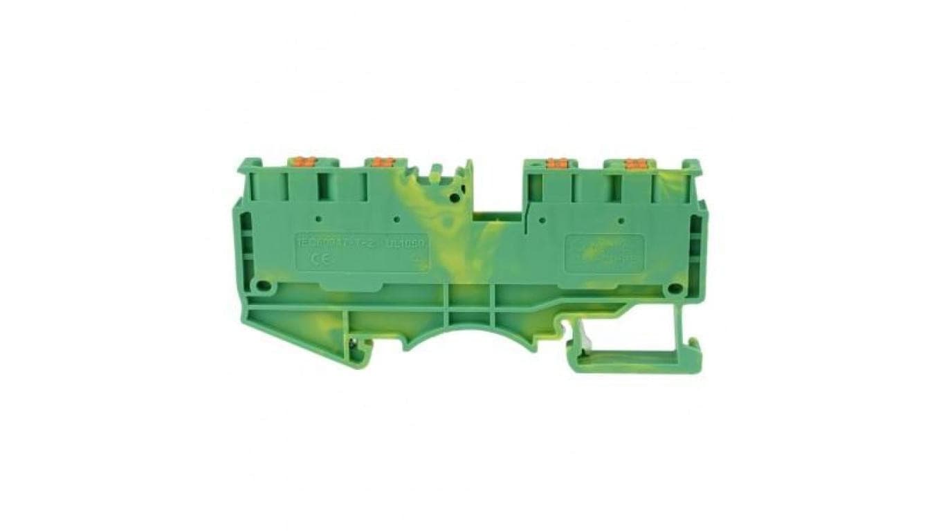 Złączka szynowa 4mm2 1P 4-przewodowa sprężynowa żółto-zielona PE 5804