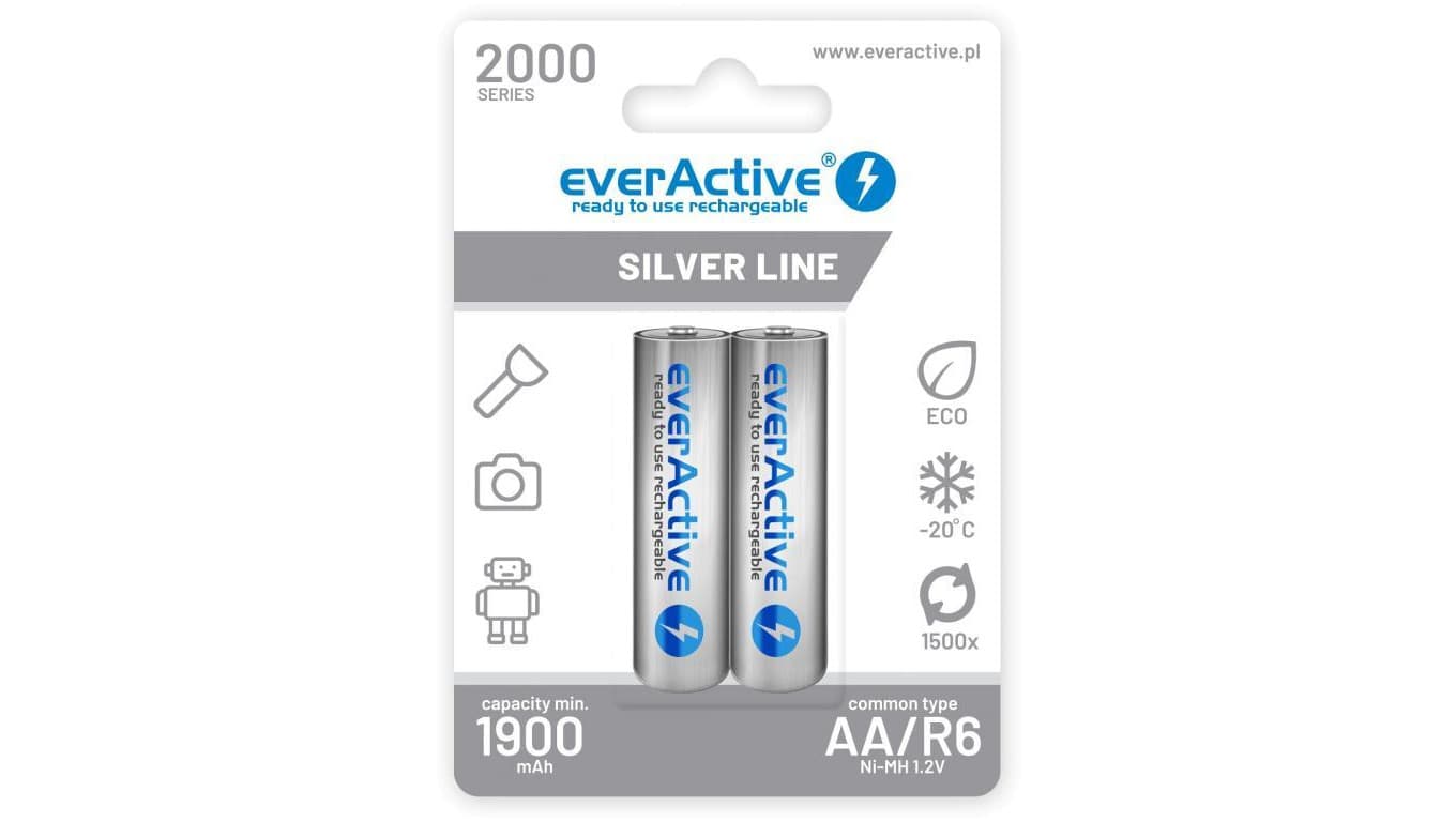 2 x akumulatorki everActive R6/AA Ni-MH 2000 mAh ready to use