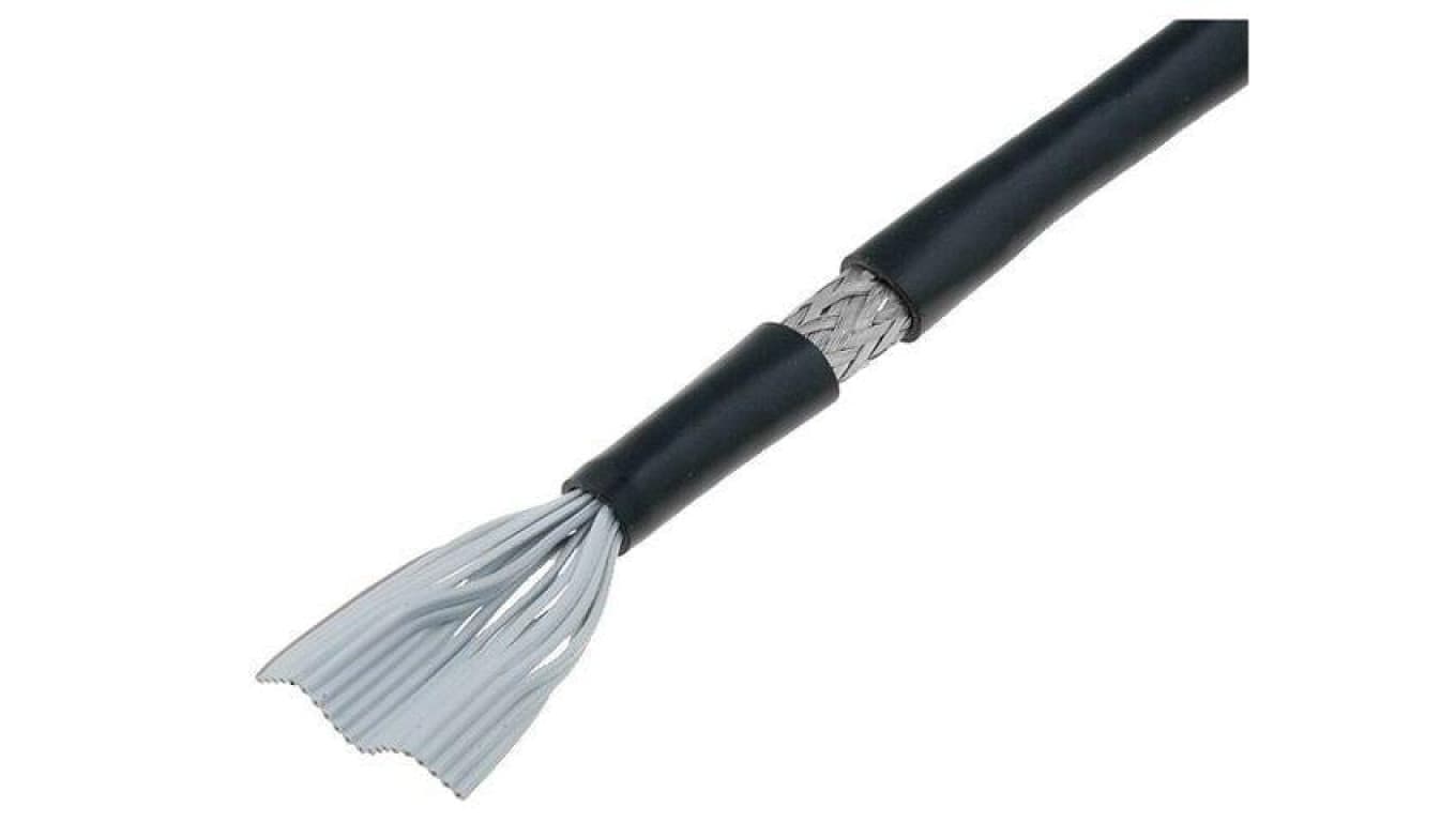 Przewód o dł 30,5m wstążkowy okrągły 1,27mm linka Cu PVC czarny 3659/16 (100FT)