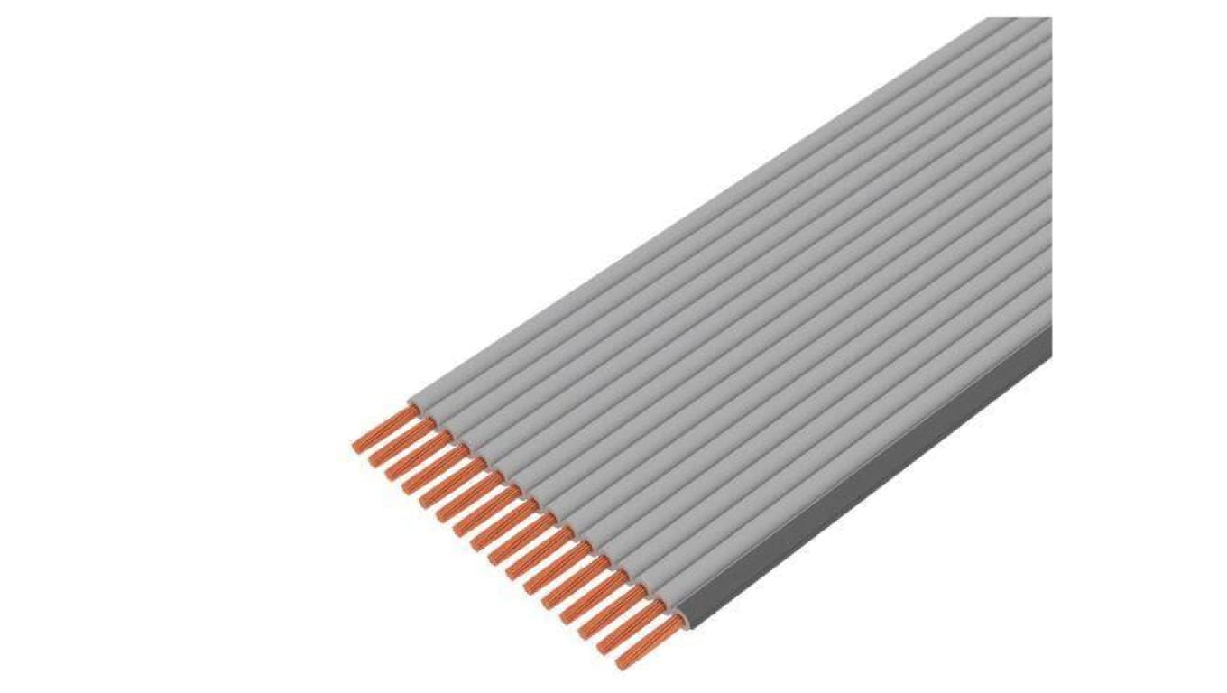 Przewód o dł 30,5m wstążkowy 0,635mm linka Cu nieekranowany PVC szary 3754/68 (100FT)