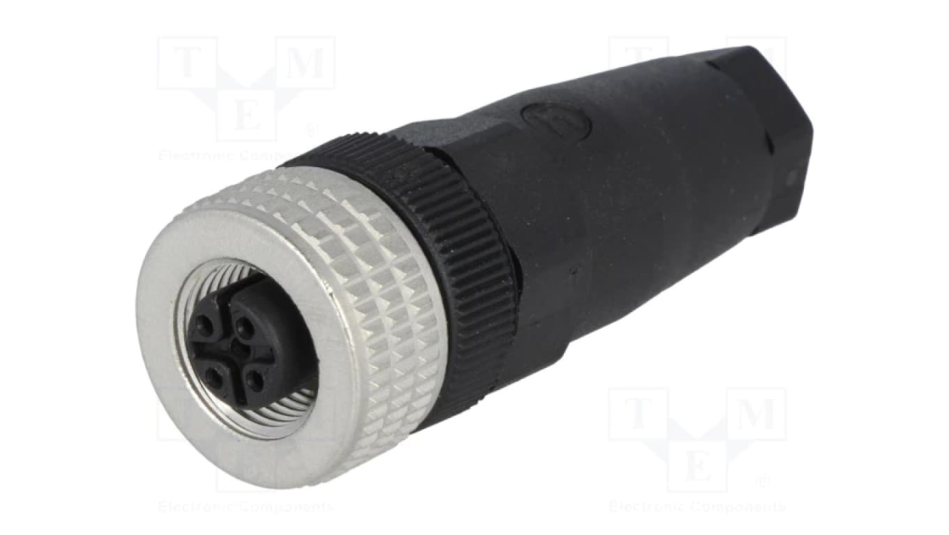 Złącze żeńskie, PIN: 4, proste, nakrętka metalowa, przekręcany 933139100