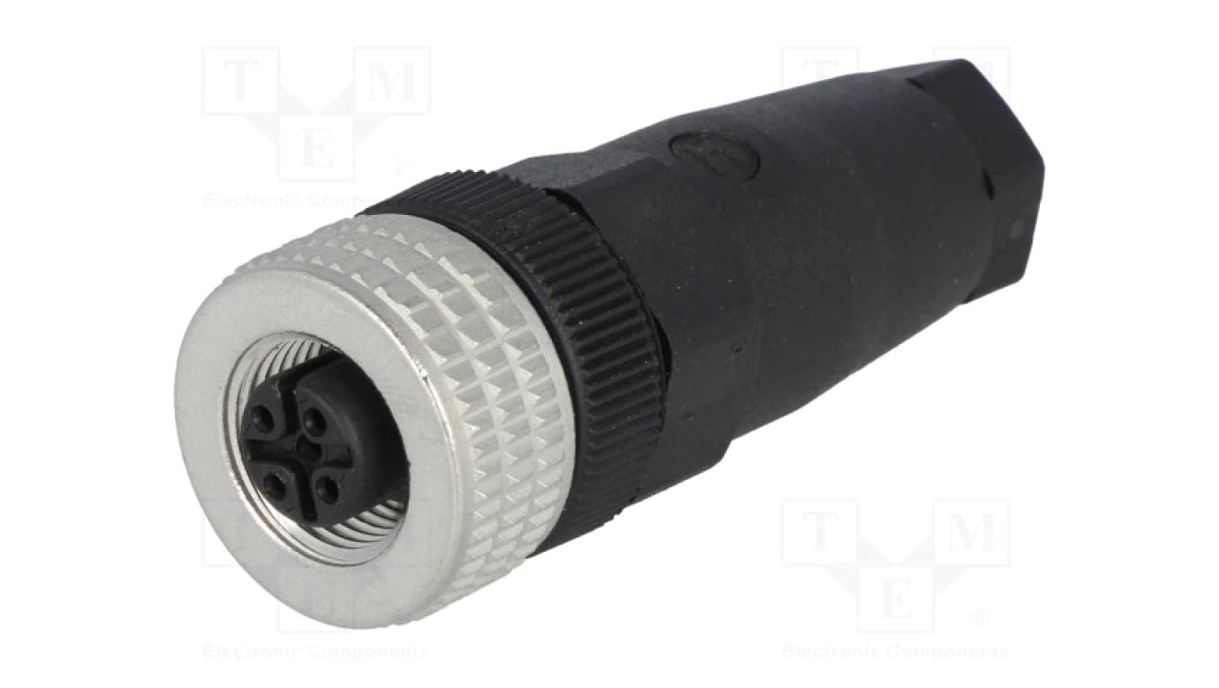 Złącze żeńskie, PIN: 4, proste, nakrętka metalowa, przekręcany 933139100