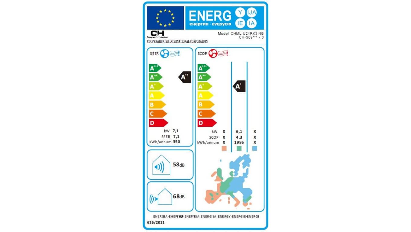 Agregaty Multi Split (seria -NG) CHML-U24RK3-NG, 7,1 kW, 5 lat gwarancji, Grzanie i Chłodzenie, 2-3 jednostki wewnętrzne