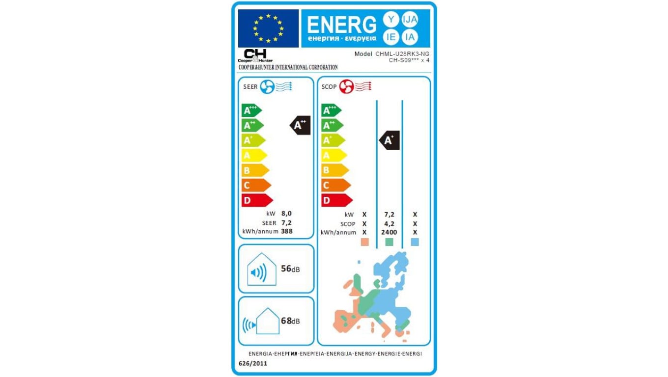 Agregaty Multi Split (seria -NG) CHML-U28RK4-NG, 8,0 kW, 5 lat gwarancji, Grzanie i Chłodzenie, 2-4 jednostki wewnętrzne