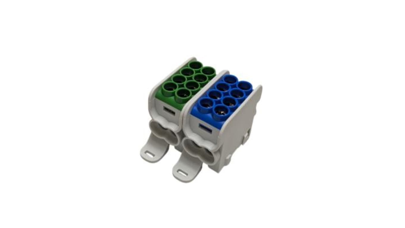Blok dystrybucyjny - rozdzielczy HLAK25 2P niebieski, zielony 2xAl/Cu 25mm²+16mm² 1000VAC/1500VDC MAG2251BG0
