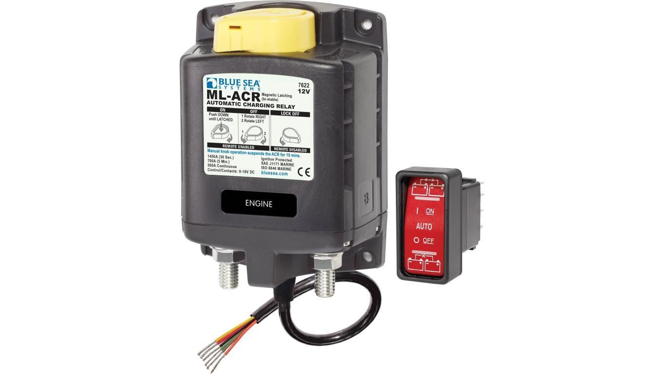 Blue Sea Systems Solenoid ML 500A 12V ACR With Manual Control