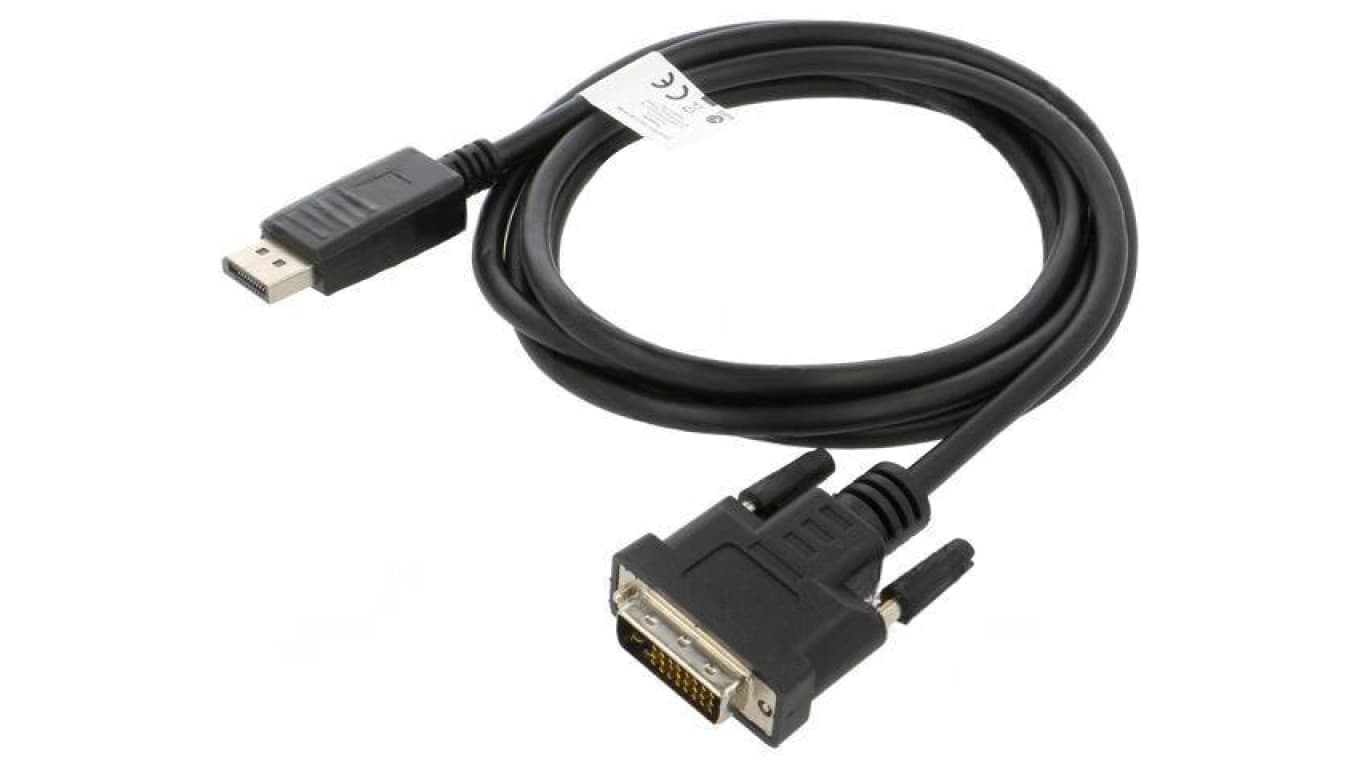Kabel DisplayPort wtyk,DVI-D (24+1) wtyk DisplayPort 1.2 CA-DPDV-10CU-0018-BK