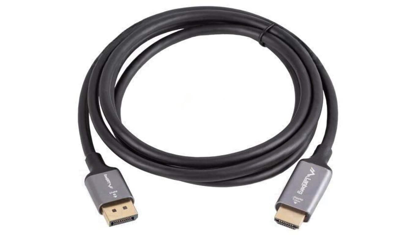 Kabel DisplayPort wtyk,HDMI wtyk PVC 1,8m czarny 32AWG CA-DPHD-20CU-0018-BK