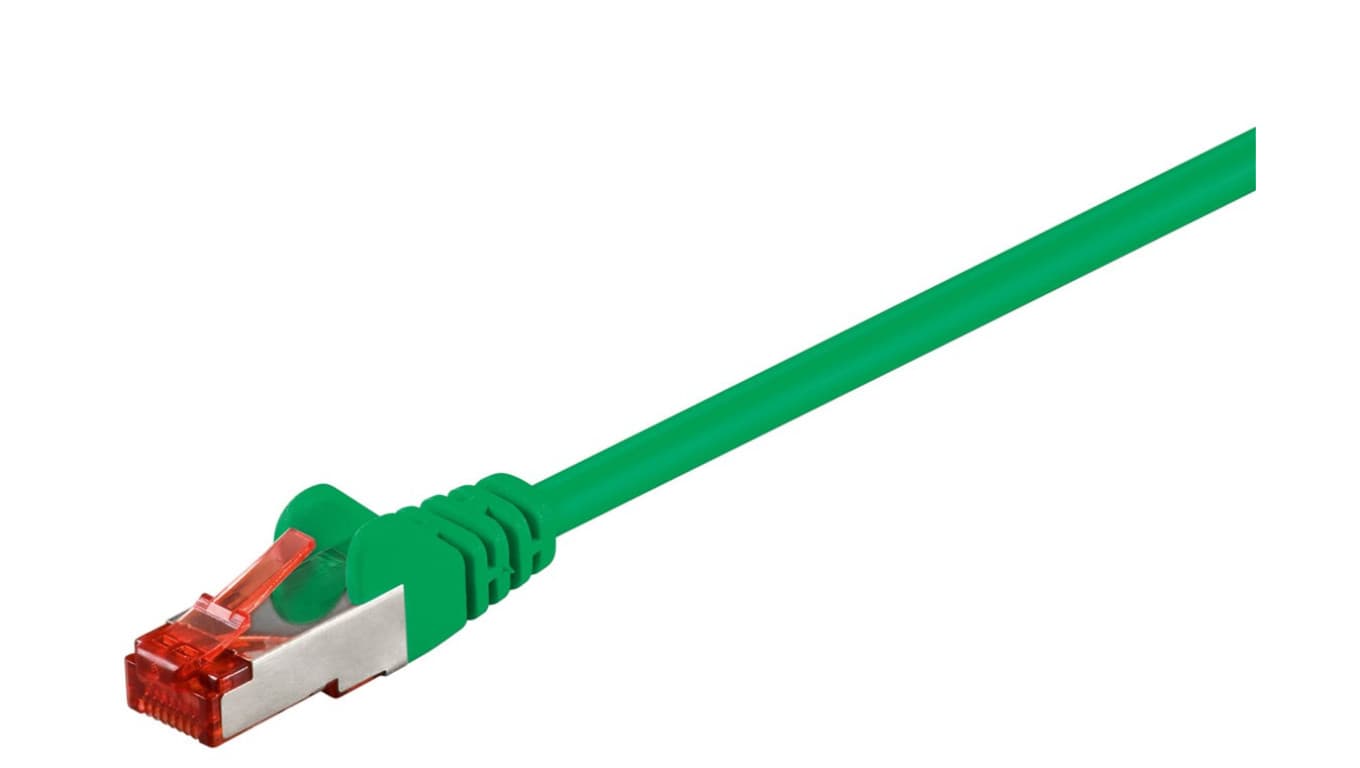 CAT 6 Kabel łączący, S/FTP (PiMF), Zielony - Długość kabla 10 m