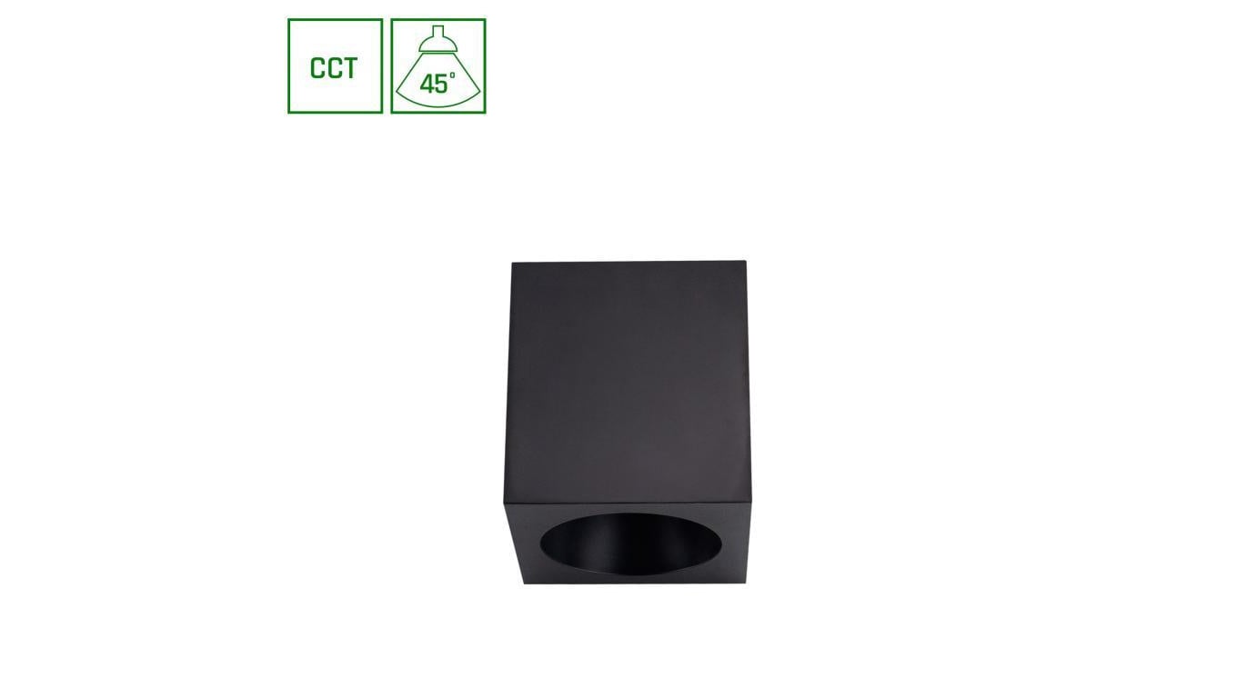Oprawa downlight LED CHLOE COMPLETE 7W 560lm CCT 45st 90x90x100mm czarny
