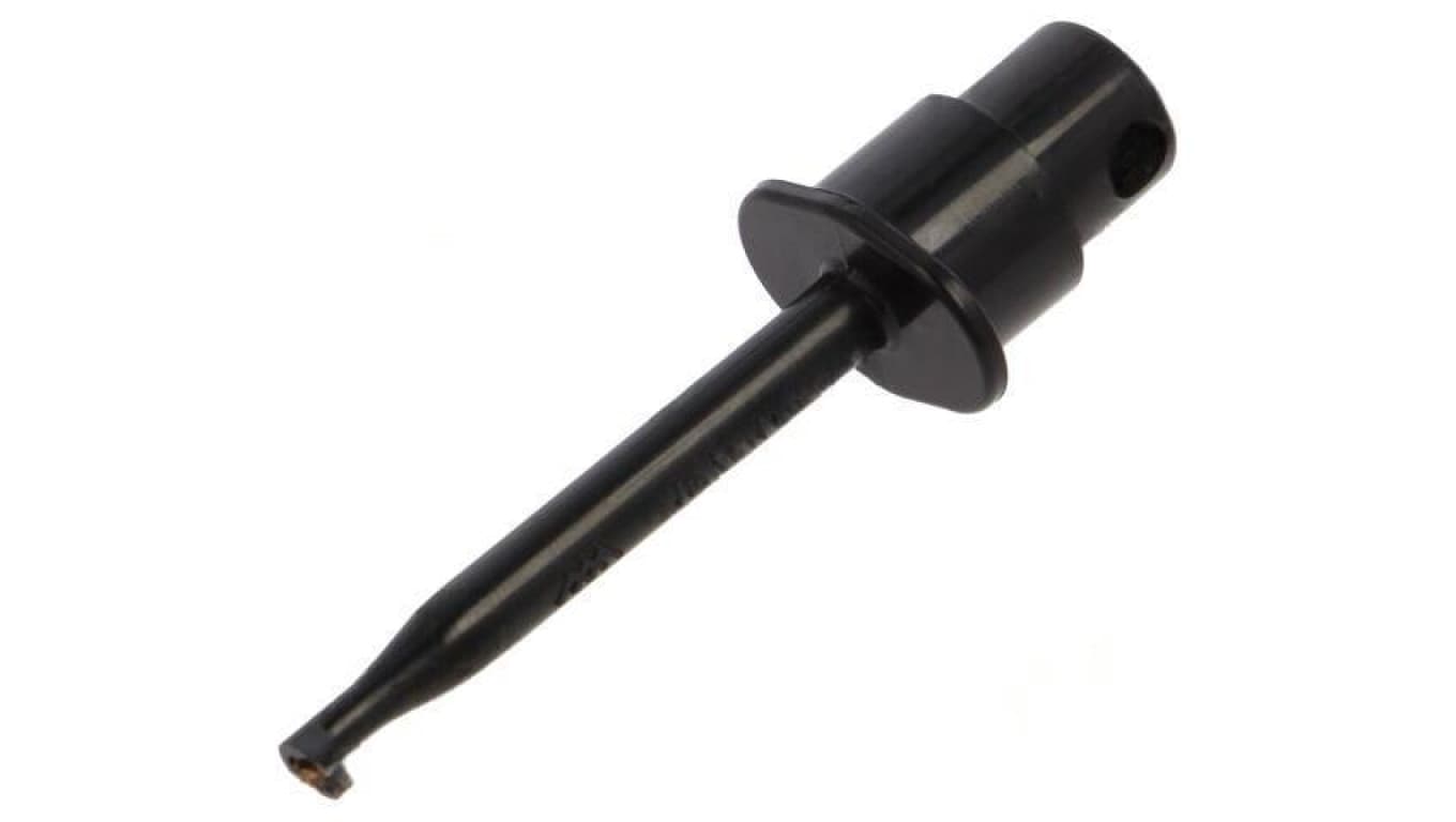 Chwytak pomiarowy haczykowy 1A 60VDC czarny 2mm 30VAC 24.0139-21