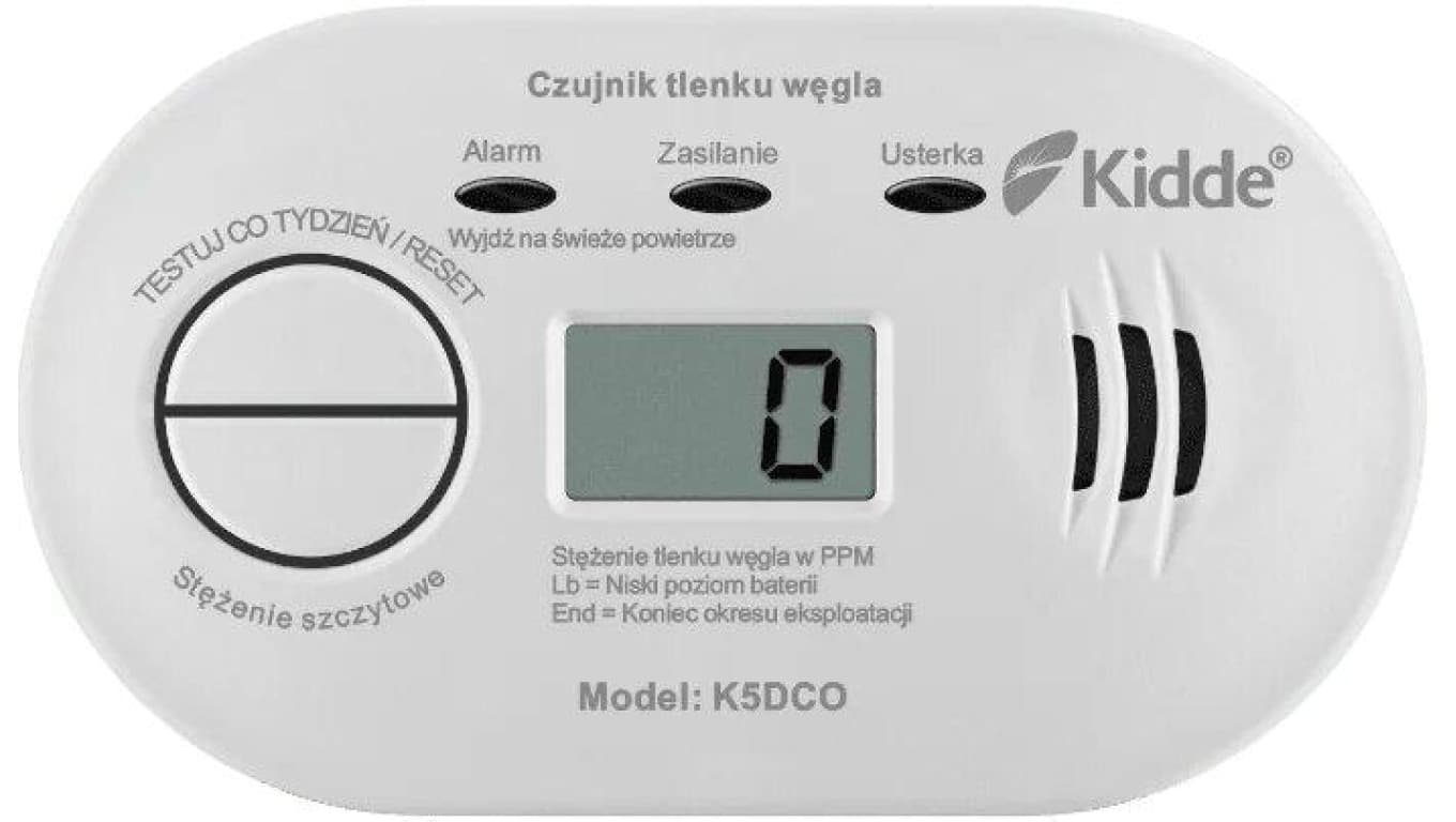 Czujnik czadu bateryjny z wyświet Kidde K5DCO