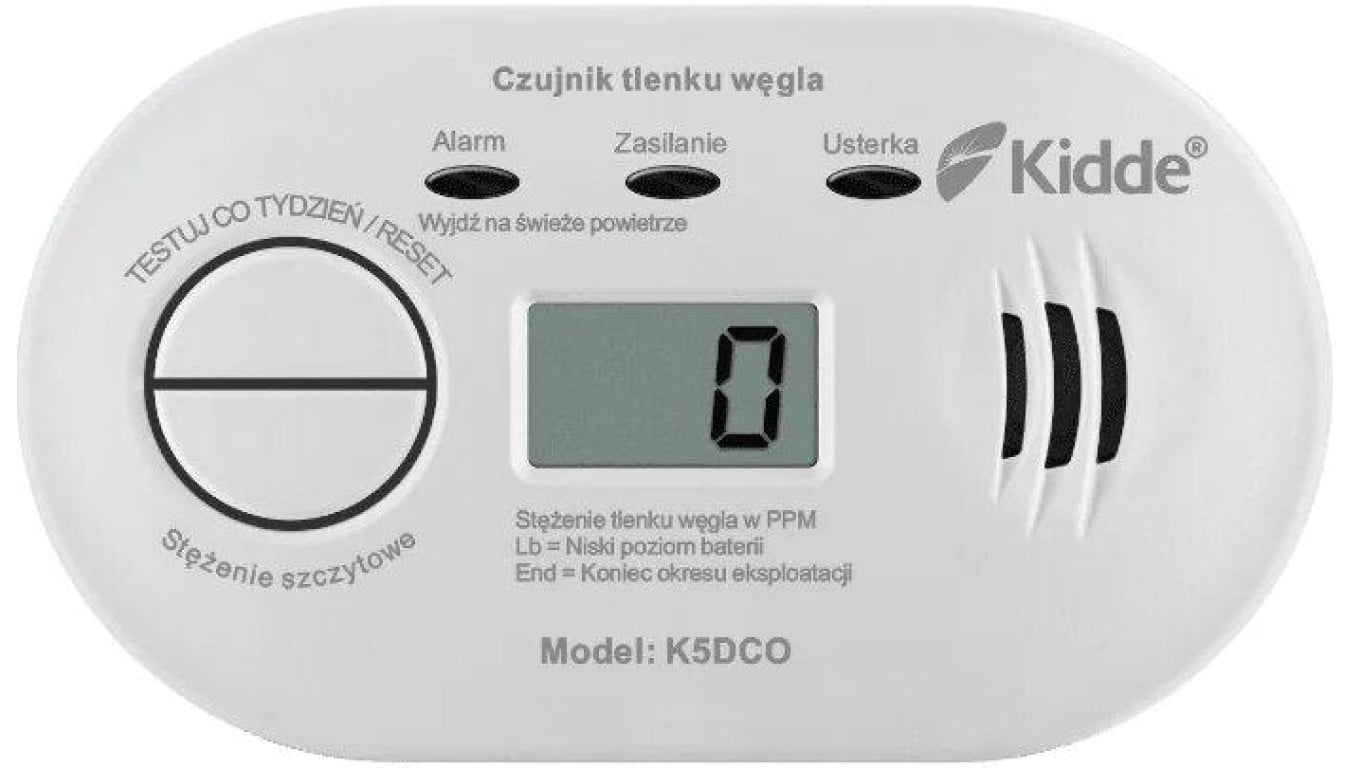 Czujnik czadu bateryjny z wyświet Kidde K5DCO
