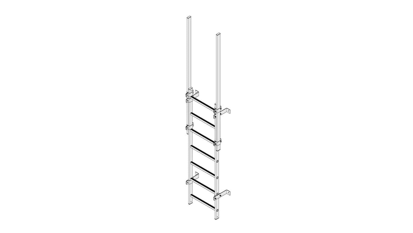 Drabina Ewakuacyjna Aluminiowa, Pionowa, Zestaw 1,981m uchwyt 16cm CRYNOLINE