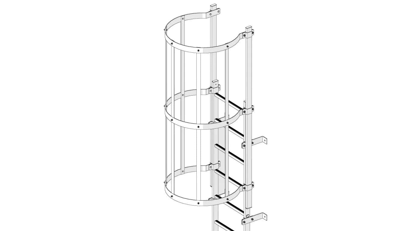 Drabina Ewakuacyjna Aluminiowa, Pionowa, Zestaw 7,075m uchwyt 16cm CRYNOLINE
