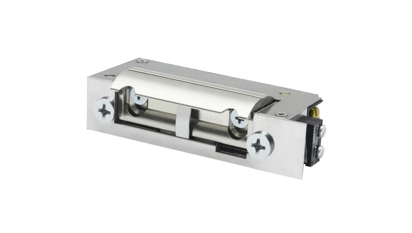Elektrozaczep Hartte XS00UM niskoprądowy wąski z monitoringiem oraz uniwersalnym zasilaniem 12-24V AC/DC