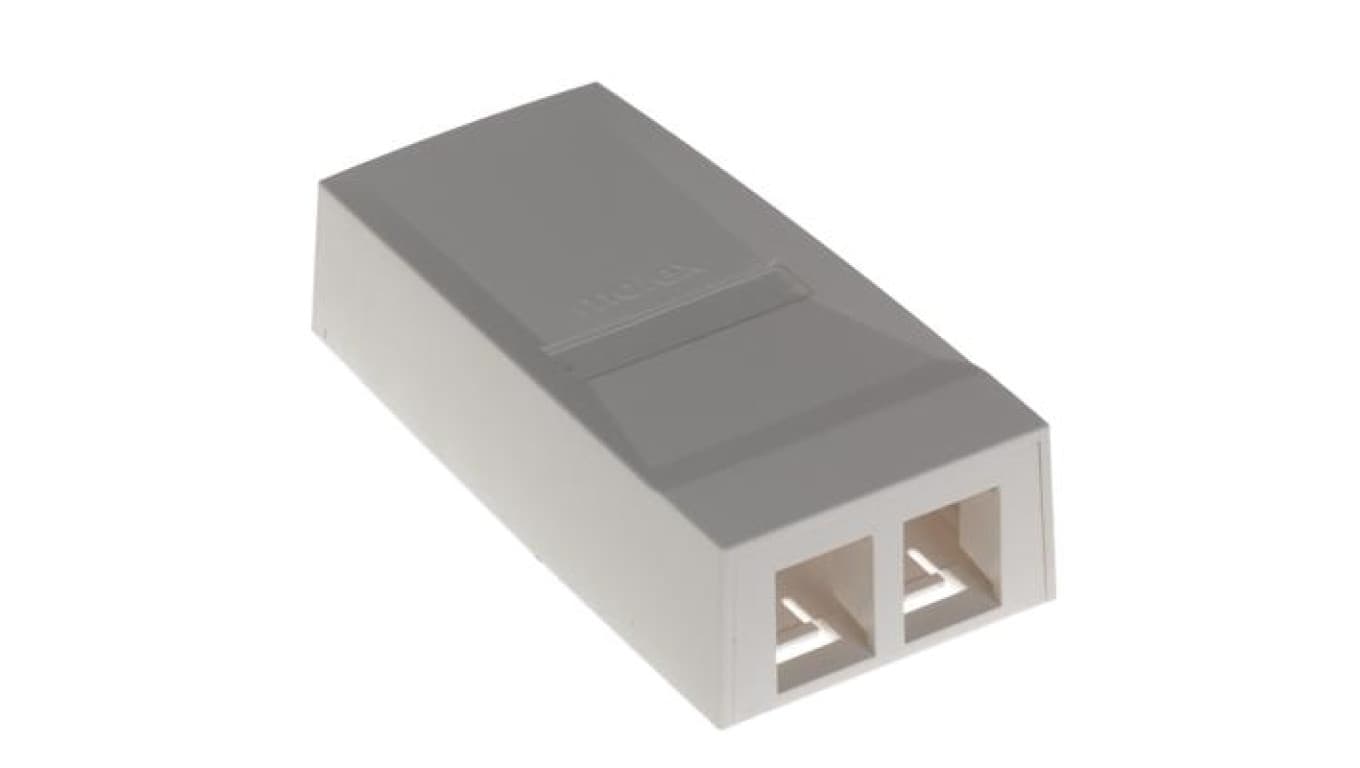 Gniazdo natynkowe Synergy FTP kat.6a 2 porty białe niezaładowane Molex